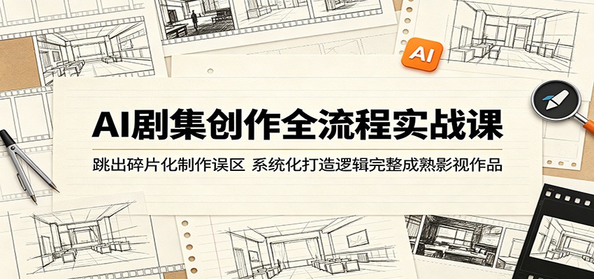 AI剧集创作全流程实战课：跳出碎片化制作误区，系统化打造逻辑完整成熟影视作品-冒泡网