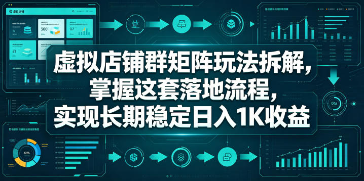 虚拟店铺群矩阵玩法拆解，掌握这套落地流程，实现长期稳定日入1K收益【揭秘】-冒泡网