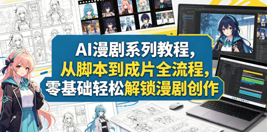AI漫剧系列教程，从脚本到成片全流程，零基础轻松解锁漫剧创作-冒泡网
