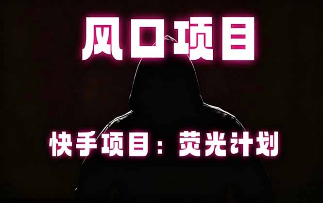 快手风口项目，荧光计划托管，长期稳定，适合批量做-冒泡网