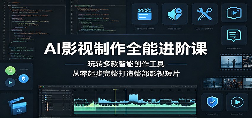 AI影视制作全能进阶课：玩转多款智能创作工具，从零起步完整打造整部影视短片-冒泡网