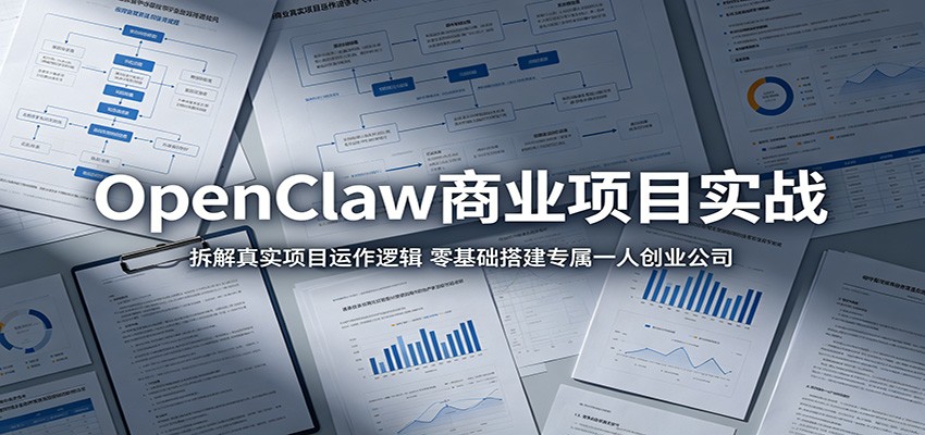 OpenClaw商业项目实战：拆解真实项目运作逻辑，零基础搭建专属一人创业公司-冒泡网