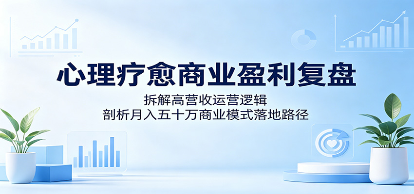 心理疗愈商业盈利复盘：拆解高营收运营逻辑，剖析月入五十万商业模式落地路径-冒泡网