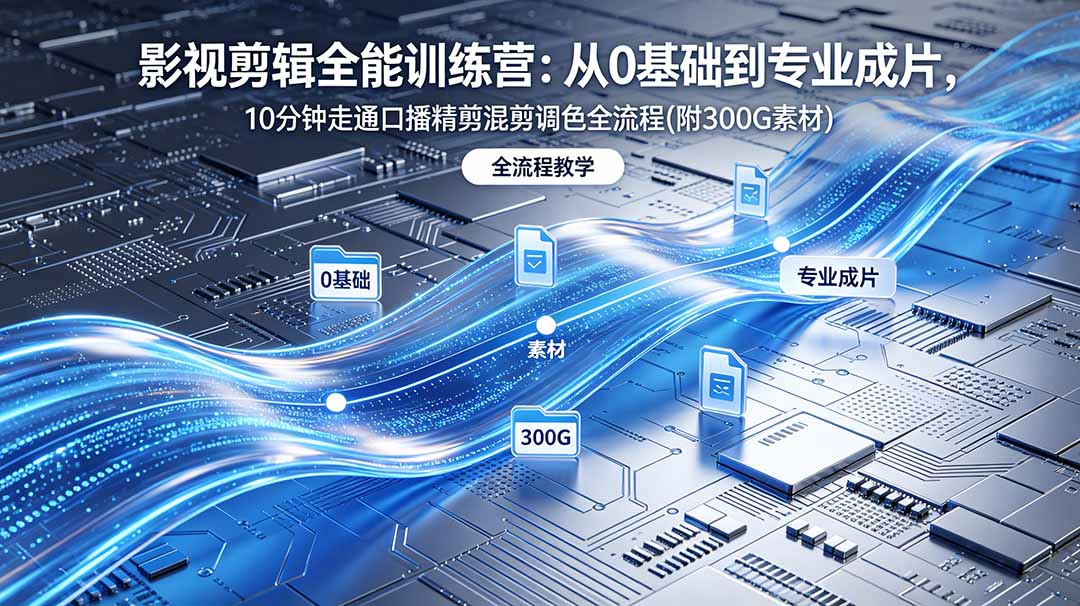 2026影视剪辑全能实战课｜0基础到专业成片，全流程教学，高清带300G素材-冒泡网