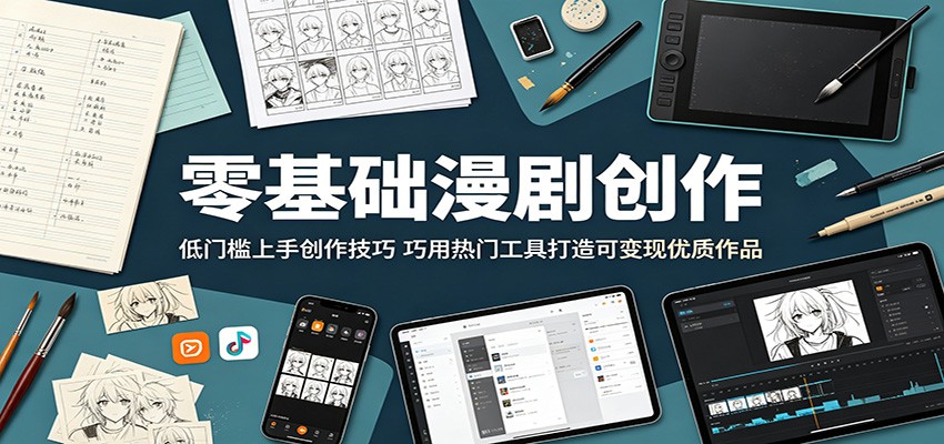 零基础漫剧创作：低门槛上手创作技巧，巧用热门工具打造可变现优质作品-冒泡网