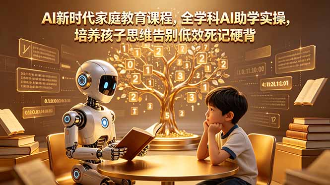 AI新时代家庭教育课程，全学科AI助学实操，培养孩子思维告别低效死记硬背-冒泡网