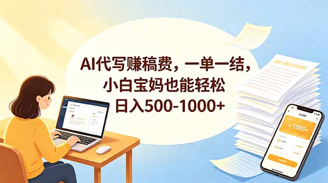 AI代写赚稿费，一单一结，小白宝妈也能轻松日入500-1000+-冒泡网