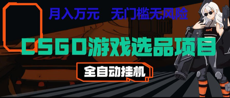 CSGO游戏自动扫货项目，全自动运行，月入1W，无风险，长期稳定可以做【揭秘】-冒泡网