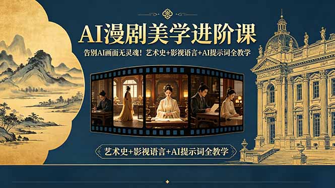 告别AI画面无灵魂！AI漫剧美学进阶课-更新，艺术史+影视语言+AI提示词全教学-冒泡网