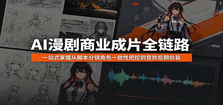 AI漫剧商业成片全链路：一站式掌握从脚本分镜角色一致性把控到音效后期包装-冒泡网