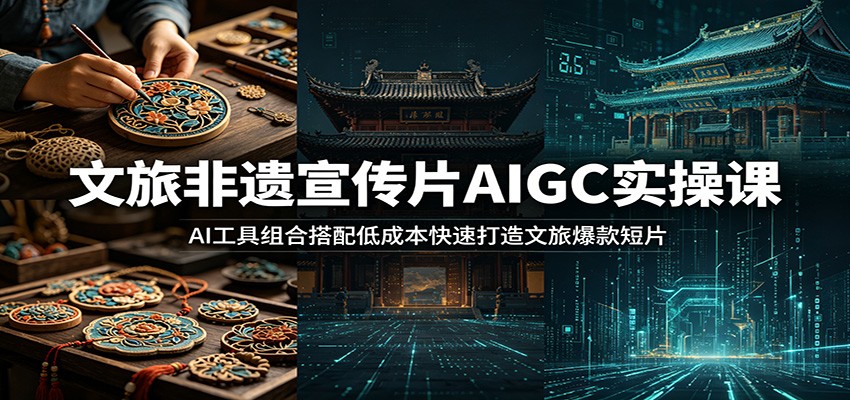 文旅非遗宣传片AIGC实操课：AI工具组合搭配低成本快速打造文旅爆款短片-冒泡网