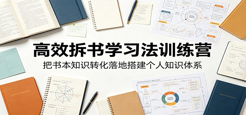 高效拆书学习法训练营，把书本知识转化落地搭建个人知识体系-冒泡网