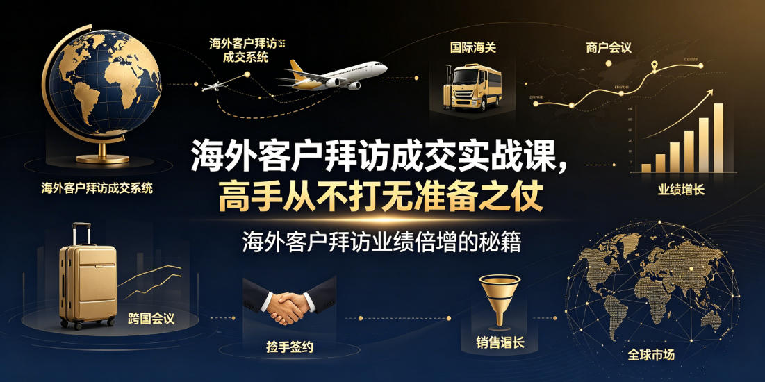 海外客户拜访成交实战课，高手从不打无准备之仗，海外客户拜访业绩倍增的秘籍-冒泡网
