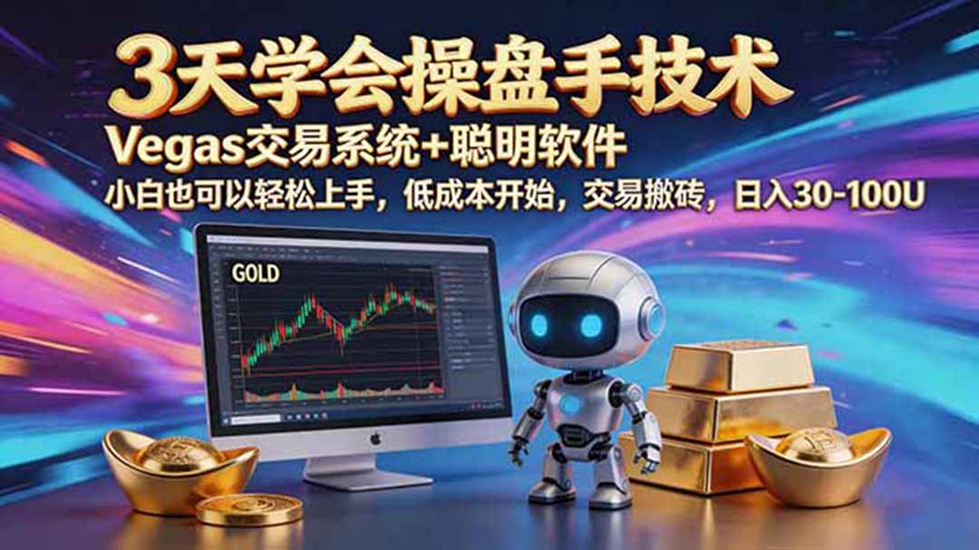 三天学会操盘手技术，vegas技术+聪明软件，小白也可以轻松上手，日入500+-冒泡网