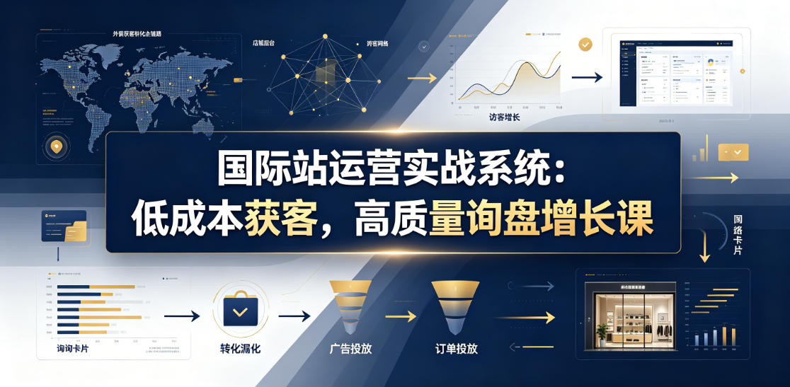 国际站运营实战系统：低成本获客，高质量询盘增长课(更新26年)-冒泡网