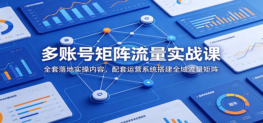 多账号矩阵流量实战课：全套落地实操内容，配套运营系统搭建全域流量矩阵-冒泡网