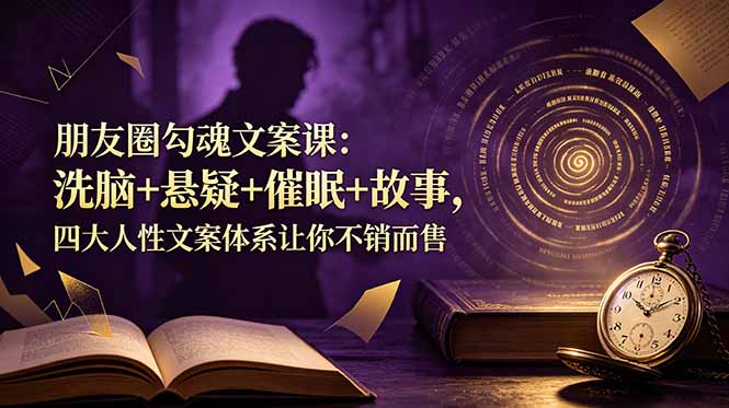朋友圈勾魂文案课：洗脑+悬疑+催眠+故事，四大人性文案体系让你不销而售-冒泡网