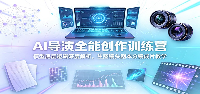 AI导演全能创作训练营：模型底层逻辑深度解析，生图镜头剧本分镜成片教学-冒泡网