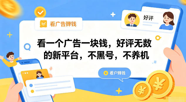 看一个广告一块钱，好评无数的新平台，不黑号，不养机【揭秘】-冒泡网