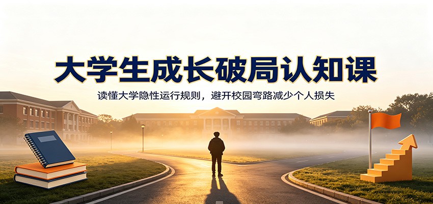 大学生成长破局认知课：读懂大学隐性运行规则，避开校园弯路减少个人损失-冒泡网