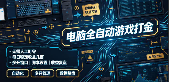电脑全自动游戏打金，无需人工盯守，每日稳定收益几百！【揭秘】-冒泡网