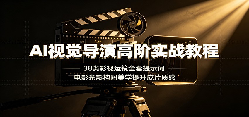 AI视觉导演高阶实战教程：38类影视运镜全套提示词，电影光影构图美学提升成片质感-冒泡网
