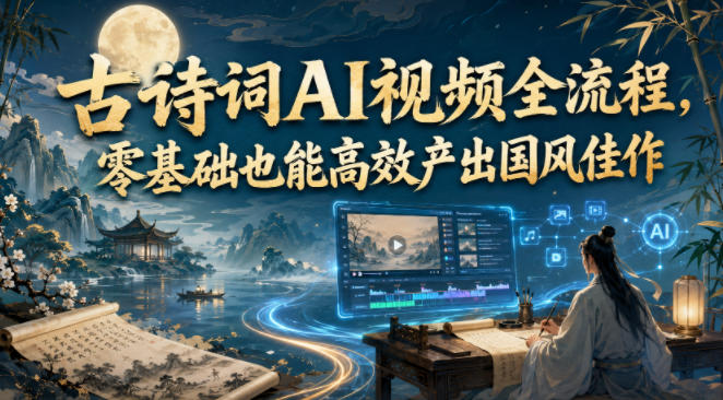 古诗词AI视频全流程，零基础也能高效产出国风佳作-冒泡网