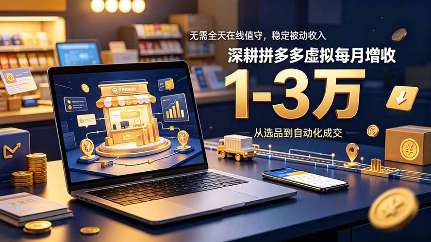 无需全天在线值守，稳定被动收入，深耕拼多多虚拟每月增收 1-3 万-冒泡网