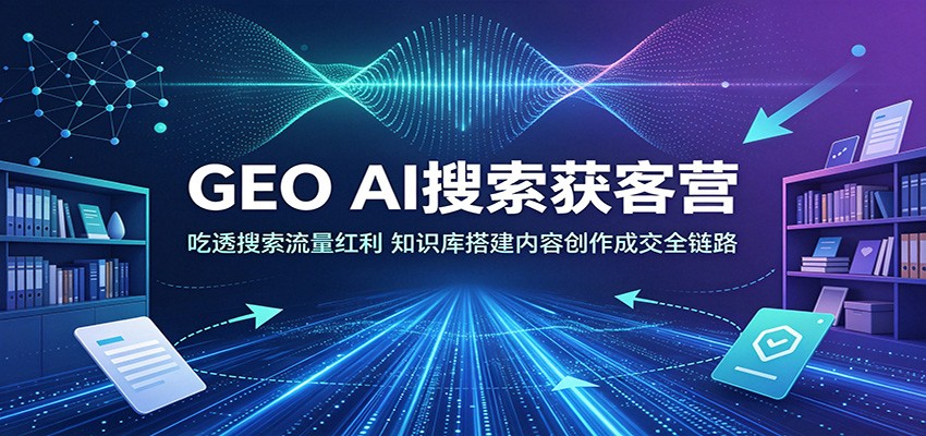 GEO AI搜索获客营：吃透搜索流量红利，知识库搭建内容创作成交全链路-冒泡网