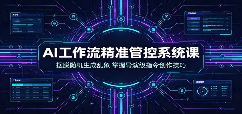 AI工作流精准管控系统课：摆脱随机生成乱象，掌握导演级指令创作技巧-冒泡网