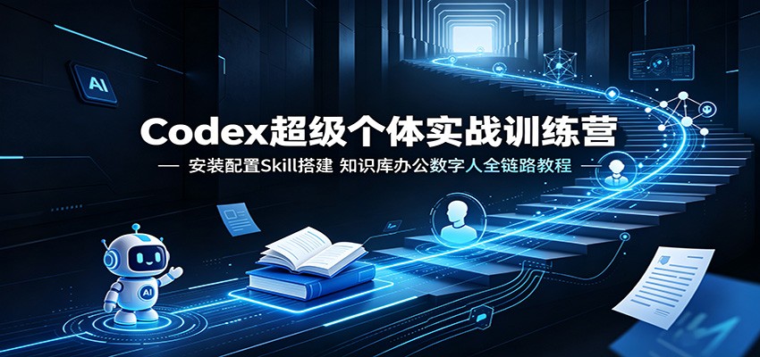 Codex超级个体实战训练营：安装配置Skill搭建，知识库办公数字人全链路教程-冒泡网