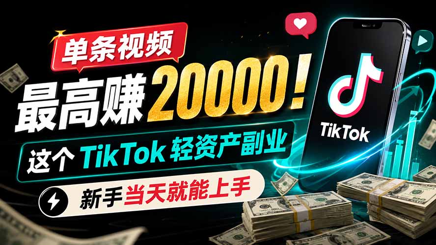 单条视频最高赚 20000！这个 TikTok 轻资产副业，新手当天就能上手-冒泡网