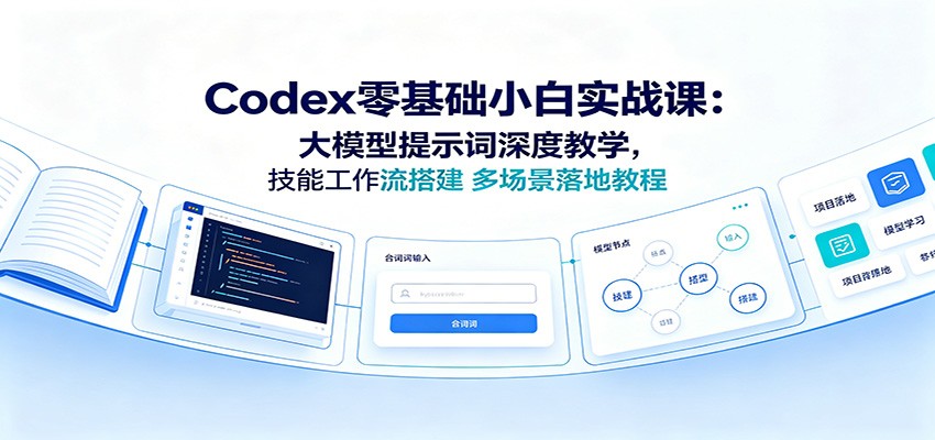 Codex零基础小白实战课：大模型提示词深度教学，技能工作流搭建多场景落地教程-冒泡网