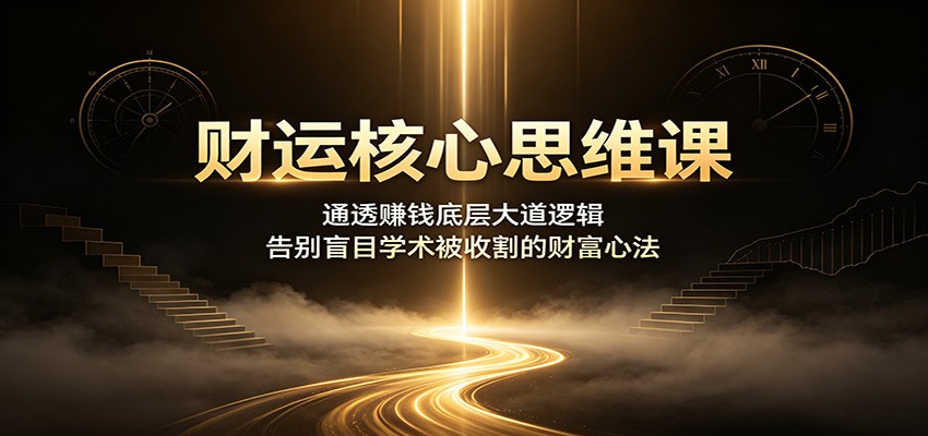 财运核心思维课：通透赚钱底层大道逻辑，告别盲目学术被收割的财富心法-冒泡网