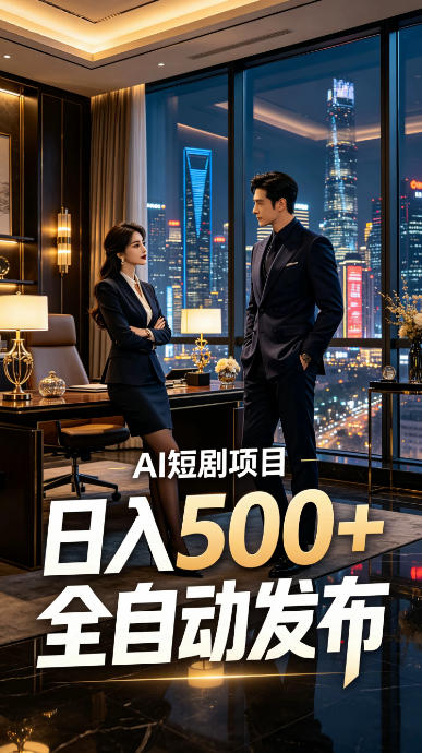快手AI短剧自动发布，矩阵批量运营变现，轻资产副业项目，日入500+【揭秘】-冒泡网