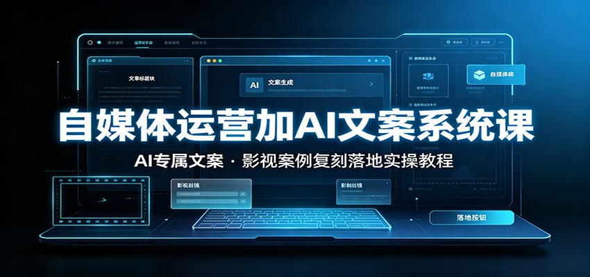 自媒体运营加AI文案系统课：：AI专属文案，影视案例复刻落地实操教程-冒泡网