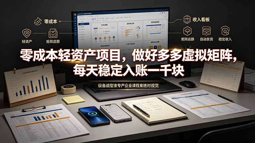 零成本轻资产项目，做好多多虚拟矩阵，每天稳定入账一千块-冒泡网