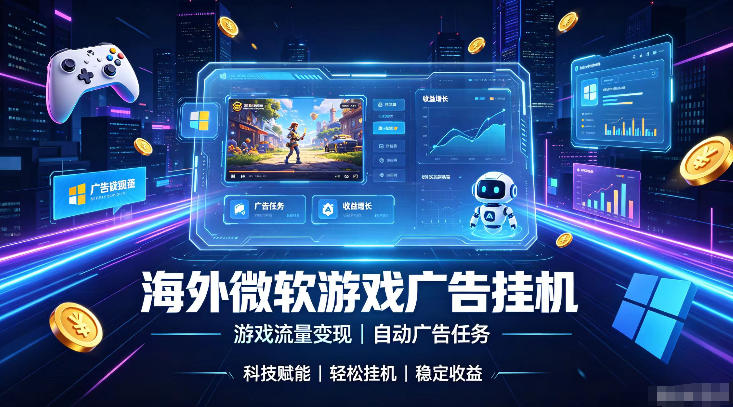 海外游戏广告自动挂G，轻资产海外副业风口，单设备稳定产出500+【揭秘】-冒泡网