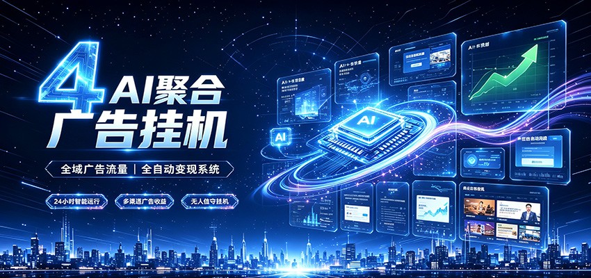 全域广告流量聚合，AI无人挂机稳赚佣金，打造长期稳定被动收入副业-冒泡网