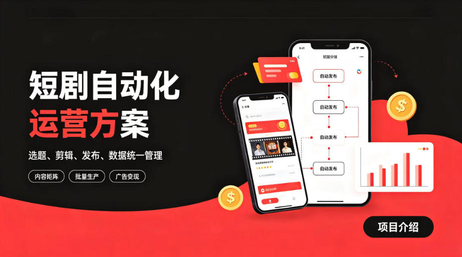快手全自动短剧矩阵项目｜自动化分发，流量持续变现【揭秘】-冒泡网