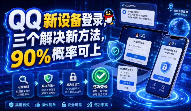 QQ新设备登录，三个解决新方法，90%概率可上-冒泡网