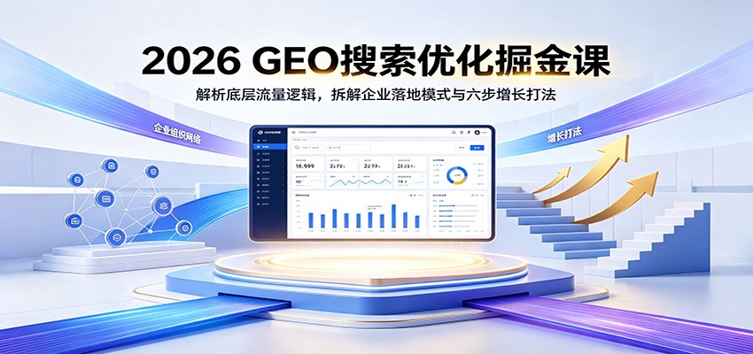 2026 GEO搜索优化掘金课：解析底层流量逻辑，拆解企业落地模式与六步增长打法-冒泡网