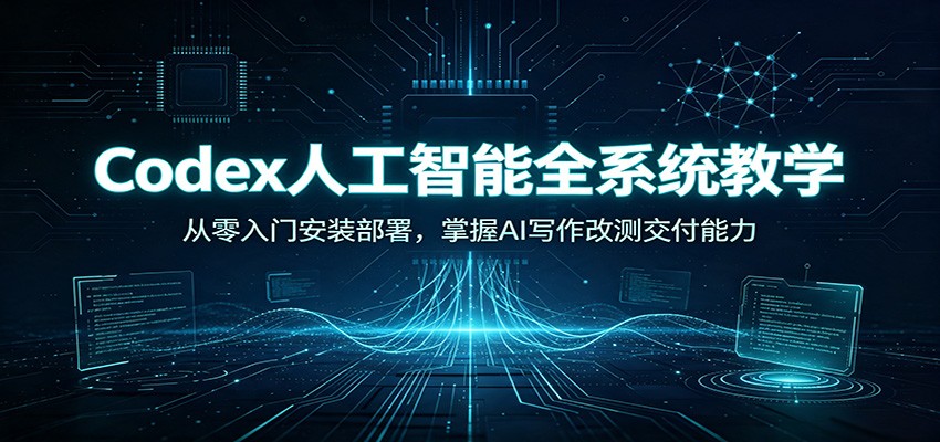 Codex人工智能全系统教学：从零入门安装部署，掌握AI写作改测交付能力-冒泡网