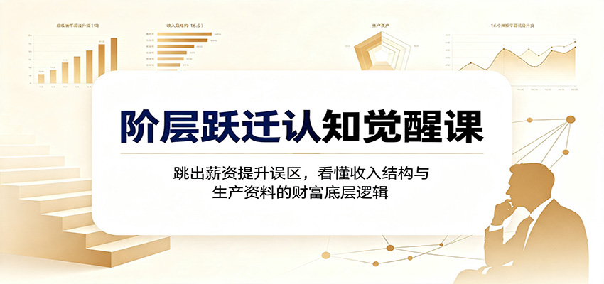 阶层跃迁认知觉醒课：跳出薪资提升误区，看懂收入结构与生产资料的财富底层逻辑-冒泡网