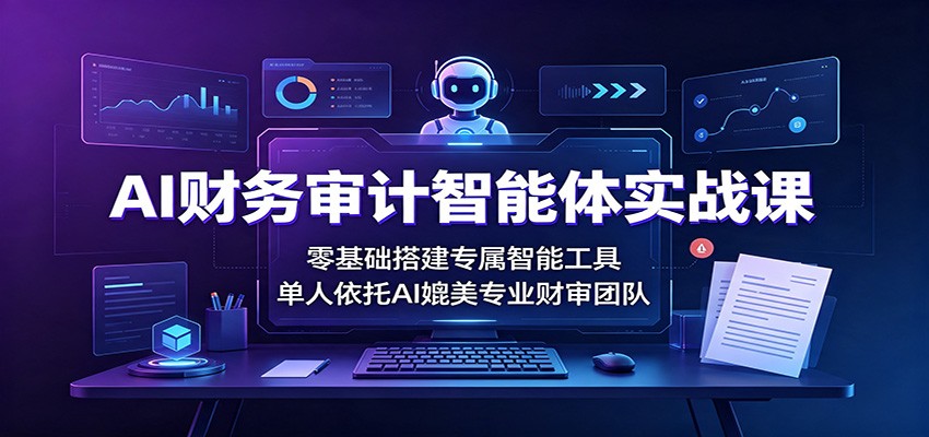 AI财务审计智能体实战课：零基础搭建专属智能工具，单人依托AI媲美专业财审团队-冒泡网