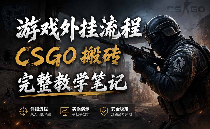 游戏挂机全流程笔记分享，CSGO游戏搬砖，小白看了当天学会见收益-冒泡网