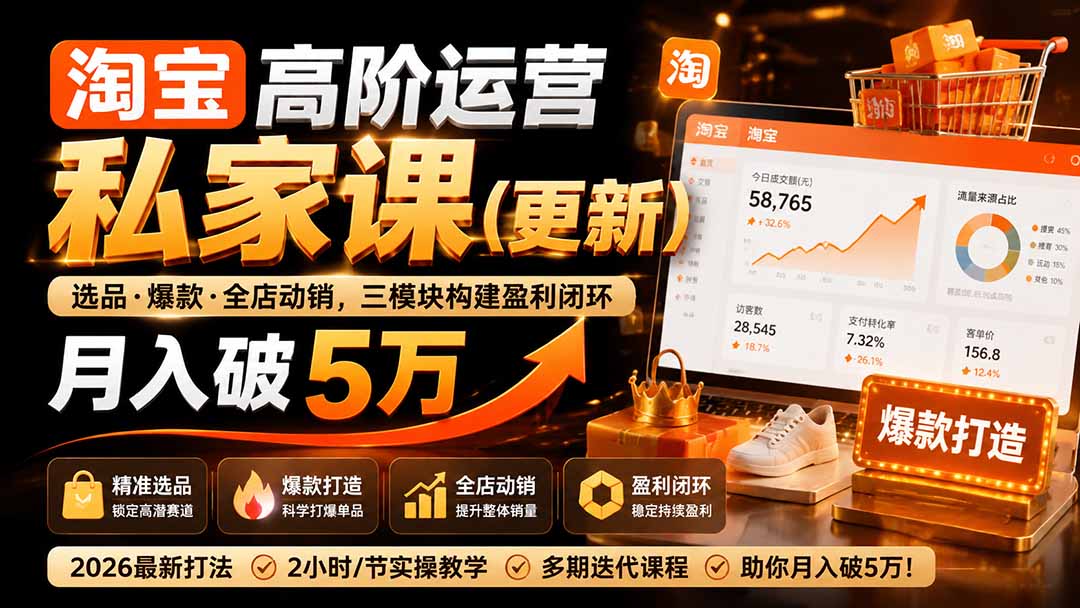 淘宝高阶运营私家课(更新26年-冒泡网