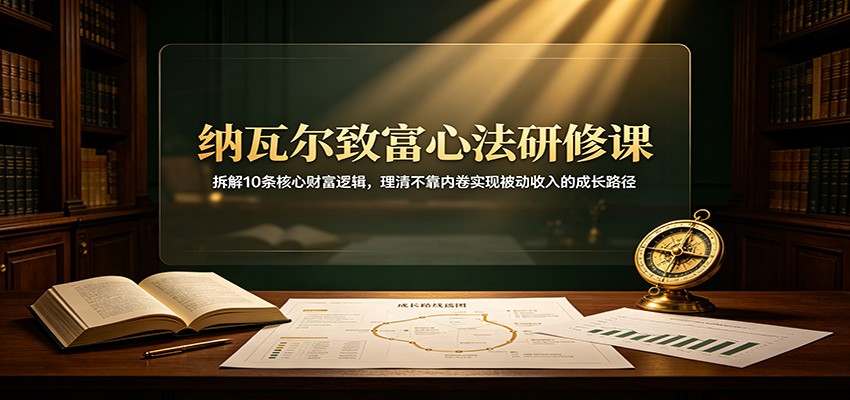 纳瓦尔致富心法研修课：拆解10条核心财富逻辑，理清不靠内卷实现被动收入的成长路径-冒泡网