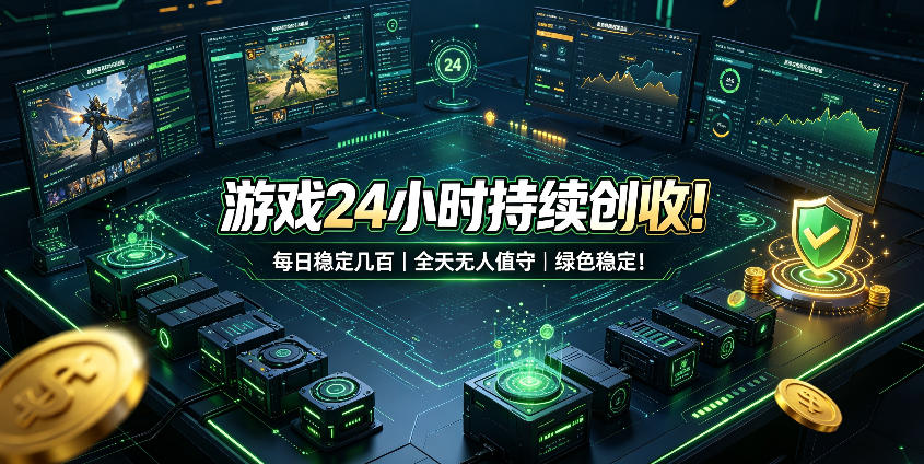 游戏24小时持续创收！每日稳定几百，全天无人值守，绿色稳定！【揭秘】-冒泡网