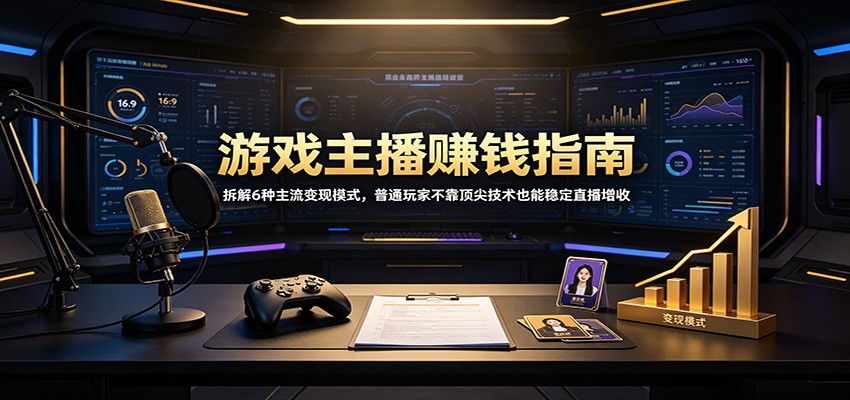 游戏主播赚钱指南：拆解6种主流变现模式，普通玩家不靠顶尖技术也能稳定直播增收-冒泡网
